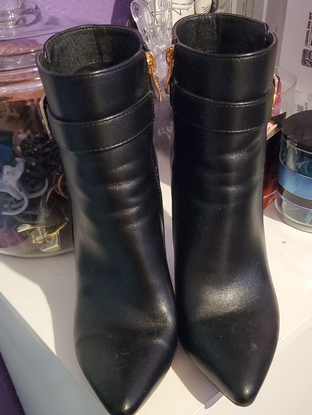 Women's Black Pointed Toe Ankle Boots